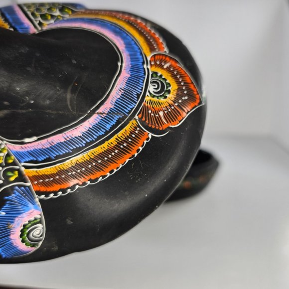 Vintage Hand Painted Lacquerware Duck Trinket Box Folk Art Large 14" - Picture 8 of 13